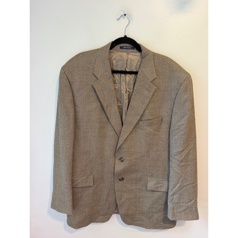 Chaps Ralph Lauren Mens 48R Brown Pure New Wool Blazer Sport Coat Made in Canada